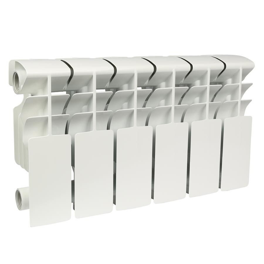 Радиатор алюминиевый секционный, настенный, Plus 200, 276×480×96, 6 секции, боковое подключение