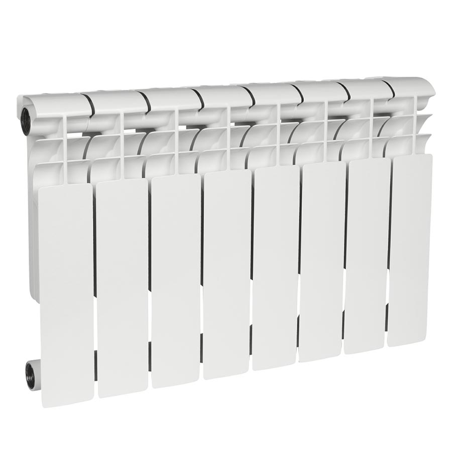 Радиатор биметаллический секционный, настенный, Profi Bm 350, 418×640×80, 8 секции, боковое подключение