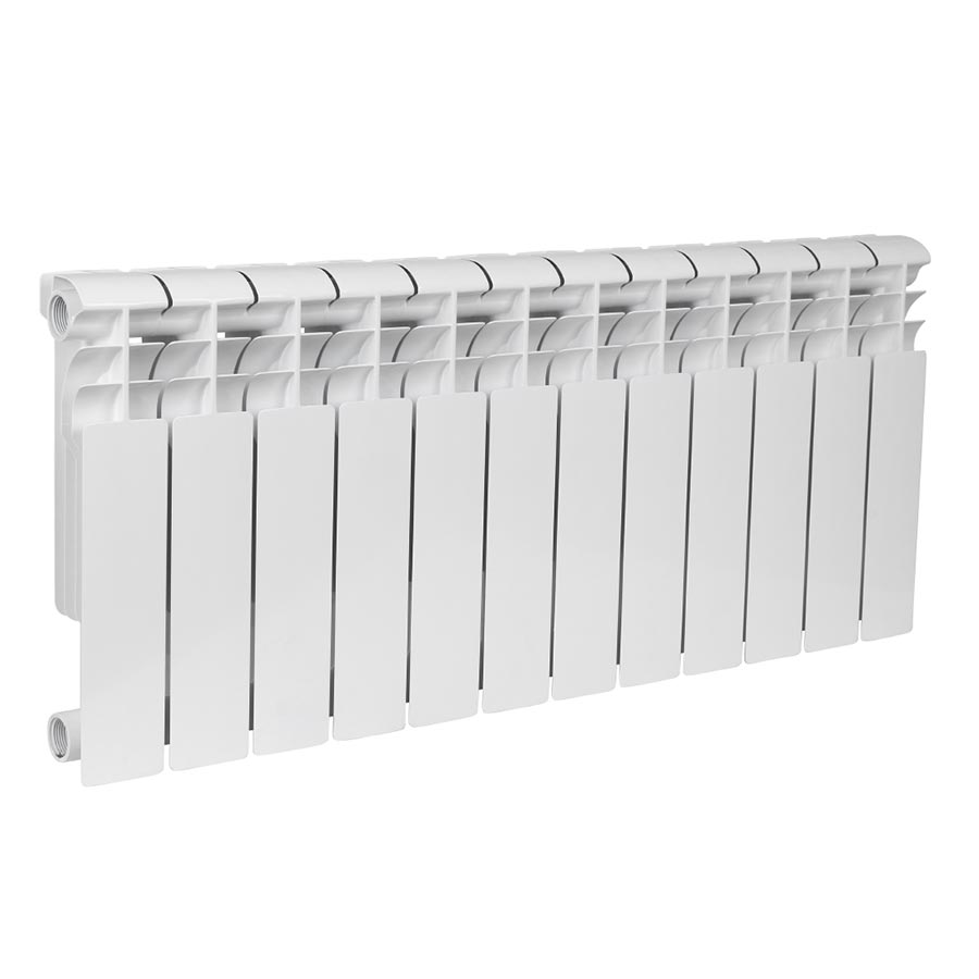 Фото Радиатор биметаллический секционный, настенный, Rommer Profi Bm 350, 418×960×80, 12 секции, боковое подключение, артикул RBM-1210-035012