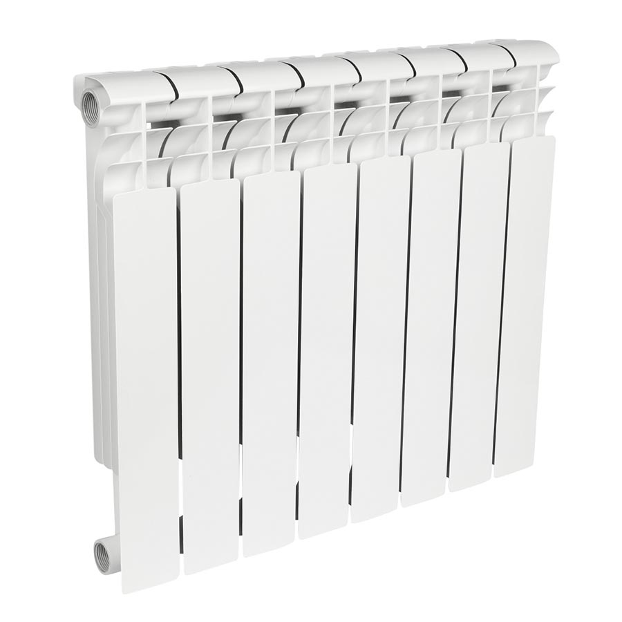 Фото Радиатор биметаллический секционный, настенный, Rommer Profi Bm 500, 567×640×80, 8 секции, боковое подключение, артикул RBM-1210-050008