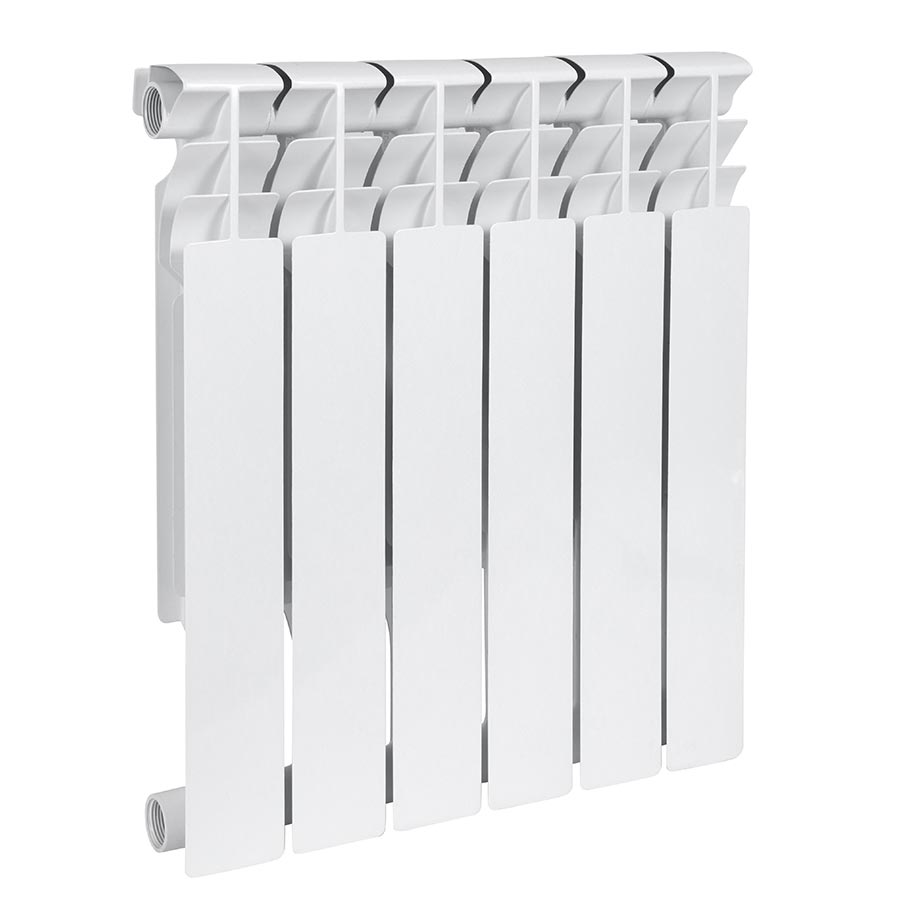 Радиатор биметаллический секционный, настенный, Plus Bm 500, 557×474×95, 6 секции, боковое подключение